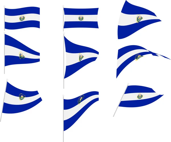 Ilustración vectorial de conjunto con bandera de El Salvador — Vector de stock