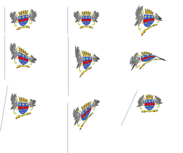 Ilustración vectorial de conjunto con bandera de San Bartolomé — Archivo Imágenes Vectoriales