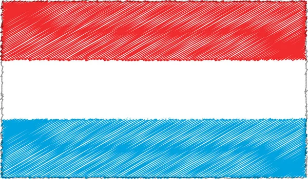 Ilustración vectorial del estilo de boceto Bandera de Luxemburgo — Vector de stock