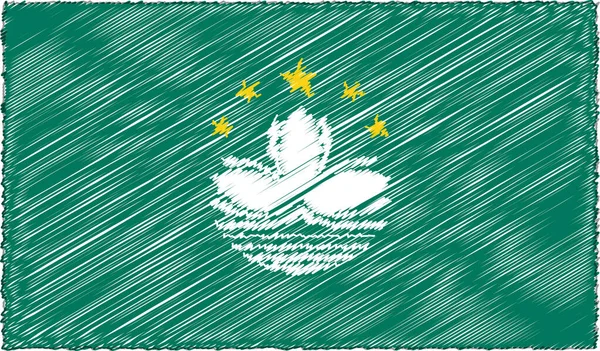 Vektorová ilustrace stylu nákresu Macau Flag — Stockový vektor