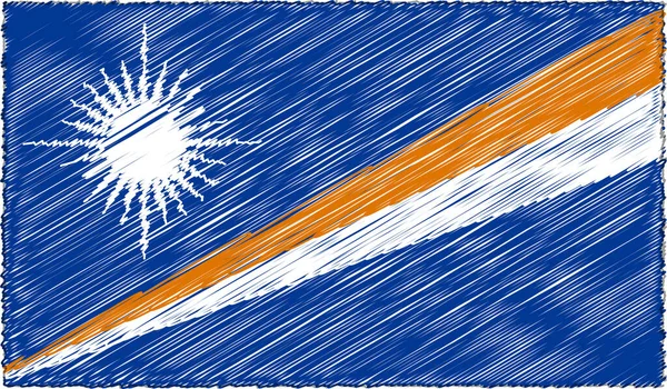 Vector Illustration of Sketch Style Marshall Islands Flag — стоковий вектор