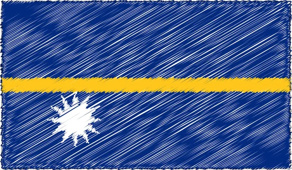 Vektor Illustration der Skizze Stil nauru Flagge — Stockvektor