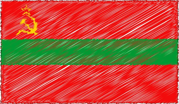 Vektor Illustration der Skizze Stil Transnistrien Flagge — Stockvektor