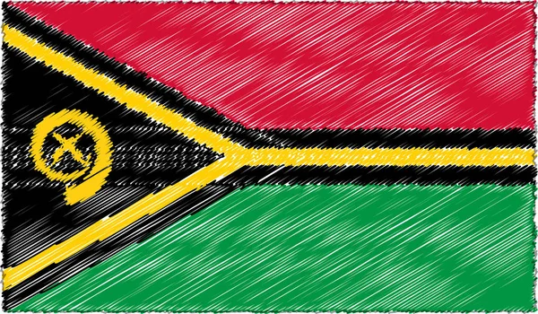 Vektorillustration der Vanuatu-Fahne im Skizzenstil — Stockvektor