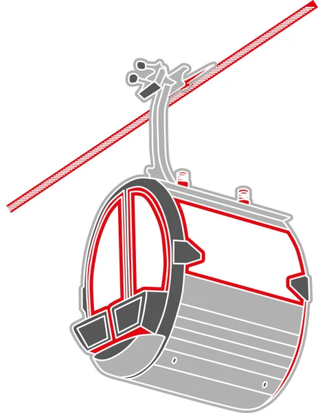 Cable car cabin - Vector Illustration — Stock Vector