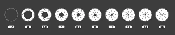 Векторная иллюстрация диафрагмы объектива — стоковый вектор