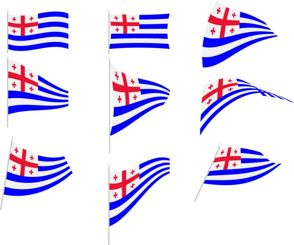 Ilustração vetorial do conjunto com bandeira de Adjara — Vetor de Stock