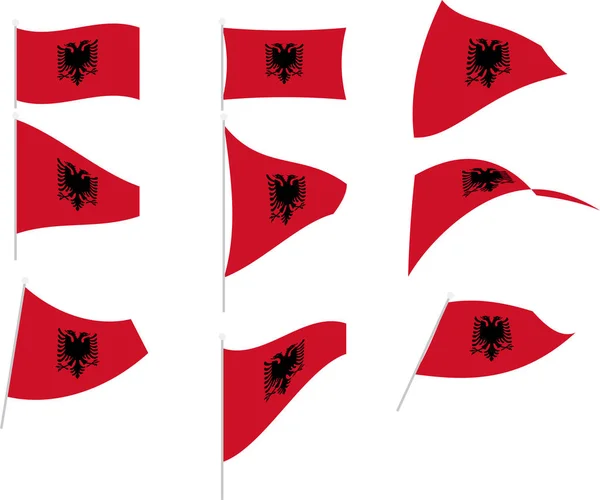 Ilustración vectorial de conjunto con bandera de Albania — Archivo Imágenes Vectoriales