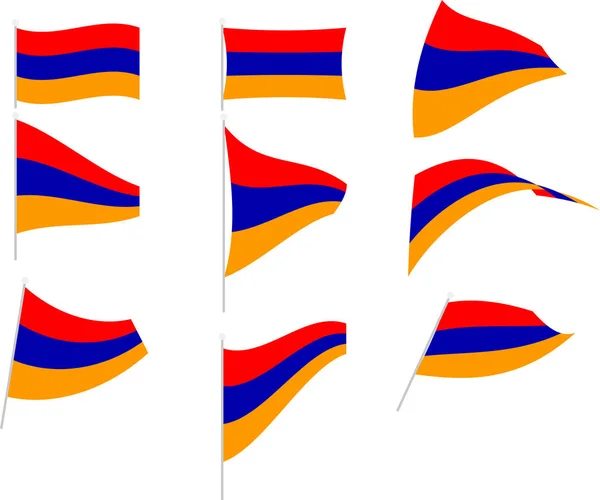 Illustrazione vettoriale del set con la bandiera armena — Vettoriale Stock
