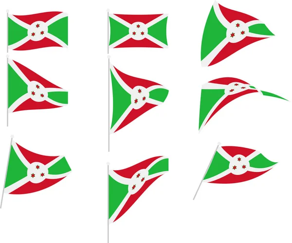 Vektorillustration von Set mit Burundi-Flagge — Stockvektor