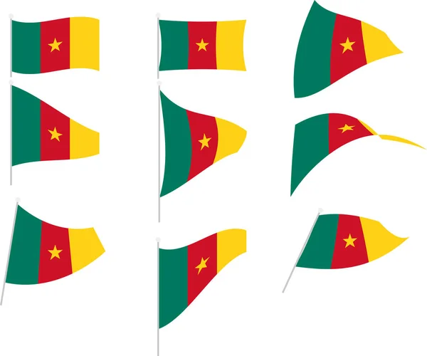 Vektor illusztrációja készlet Kamerun zászló — Stock Vector
