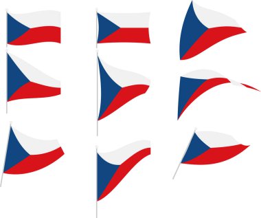 Çek Cumhuriyeti Bayrağıyla Belirlenmiş Vektör İllüstrasyonu