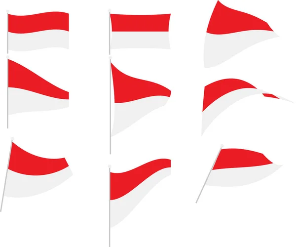 Vector Illustratie van Set met Monaco Vlag — Stockvector