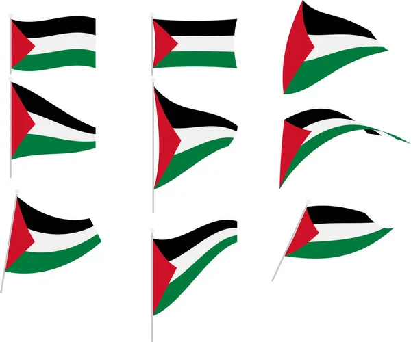 Illustration vectorielle du décor avec drapeau palestinien — Image vectorielle