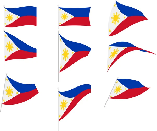 Ilustración vectorial de conjunto con bandera de Filipinas — Archivo Imágenes Vectoriales