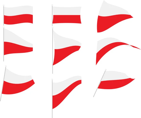 Vector Illustratie van Set met Polen Vlag — Stockvector