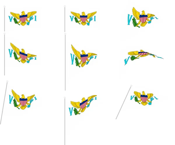 Illustrazione vettoriale del set con la bandiera delle Isole Vergini americane — Vettoriale Stock