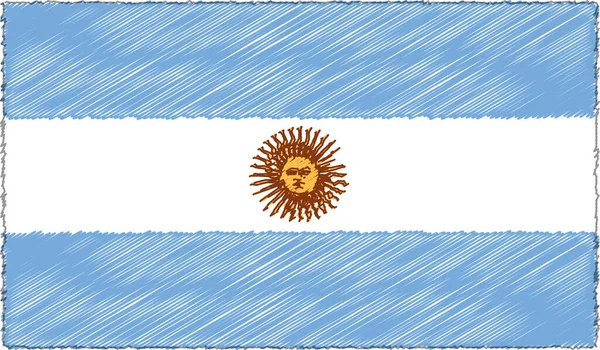 Vector Illustration of Sketch Style Argentina Flag — Stock Vector