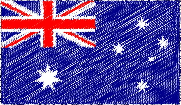 Vector Illustratie van Sketch Style Australië Vlag — Stockvector