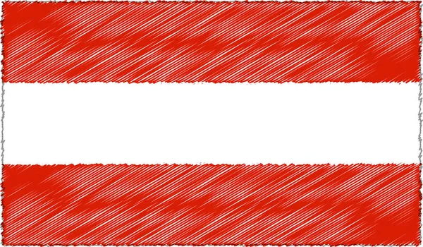 Vector Illustration of Sketch Style Austria Flag — Stock Vector