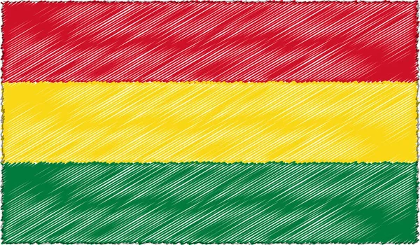 Vector Illustration of Sketch Style Bolivia Flag — 스톡 벡터