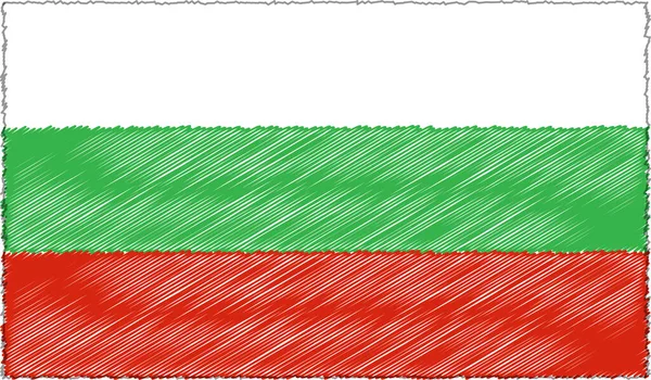 Vector Illustratie van Sketch Style Bulgarije Vlag — Stockvector