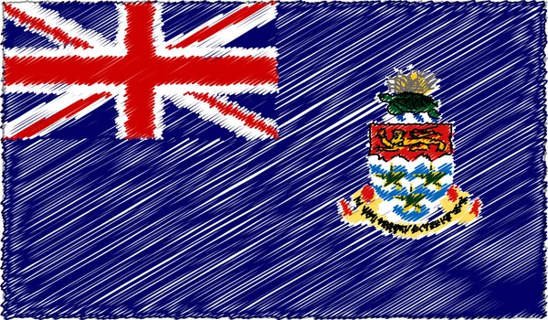 Sketch Biçimli Cayman Adaları Bayrağının Vektör İllüstrasyonu — Stok Vektör