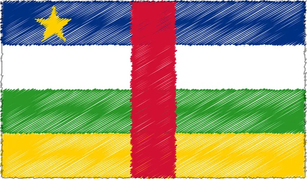 Векторная иллюстрация стиля эскиза Флаг Центральноафриканской Республики — стоковый вектор