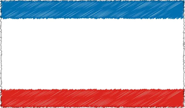 Vektor Ilustrasi Gaya Sketch Bendera Krimea - Stok Vektor