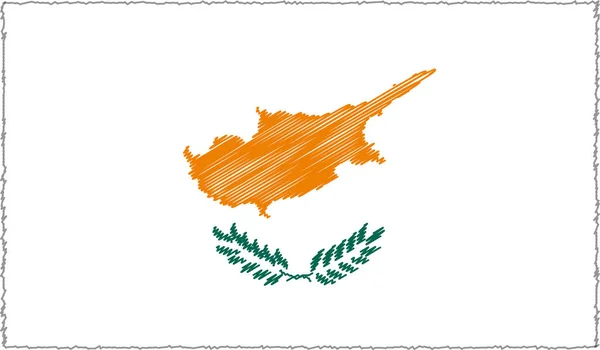Vektorová ilustrace skicového stylu kyperské vlajky — Stockový vektor