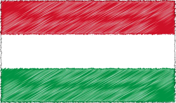 Vector Illustration of Sketch Style Hungary Flag — Stock Vector
