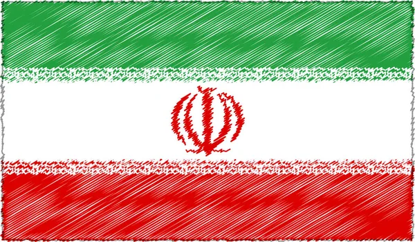 Vektor Illustration der Skizze Stil Iran Flagge — Stockvektor