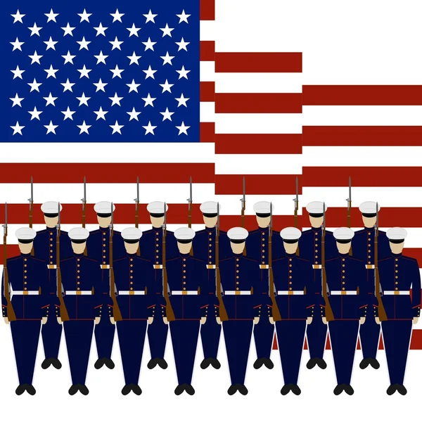 美国的仪仗队的士兵 — 图库矢量图片