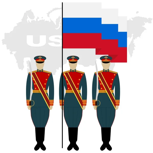 Guardia d'onore dei soldati nella Federazione Russa — Vettoriale Stock