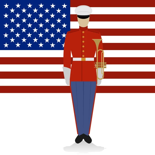 US Military Band Musician-1 — Stock Vector