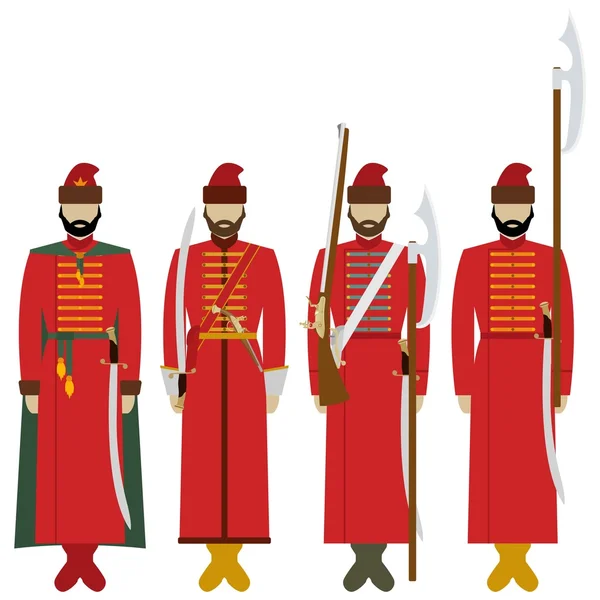 Weapons and uniforms archers in Russia — Stock Vector