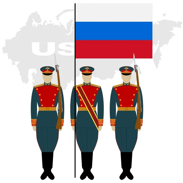 Soldados de la Guardia de Honor en la Federación Rusa-1 — Vector de stock