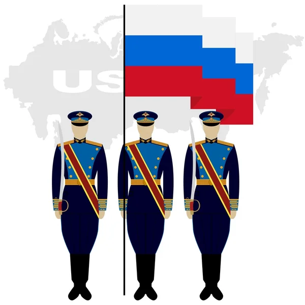 Soldados de la Guardia de Honor en la Federación Rusa-3 — Archivo Imágenes Vectoriales