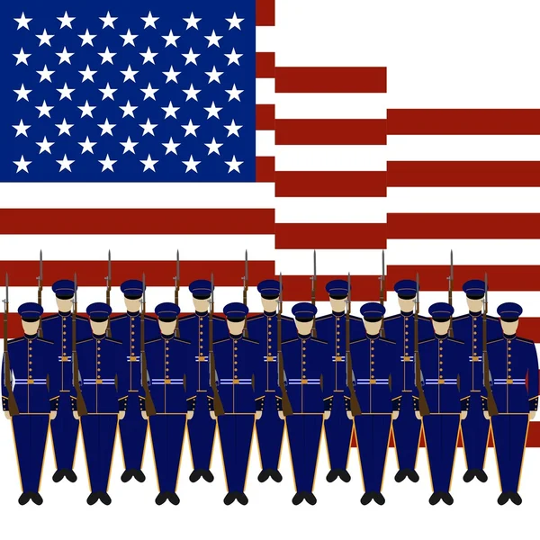 Soldaten der Ehrengarde der US-1 — Stockvektor