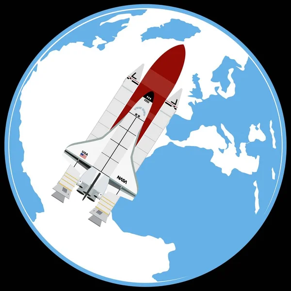 Multi-purpose sistema aeroespacial Space Shuttle — Vetor de Stock