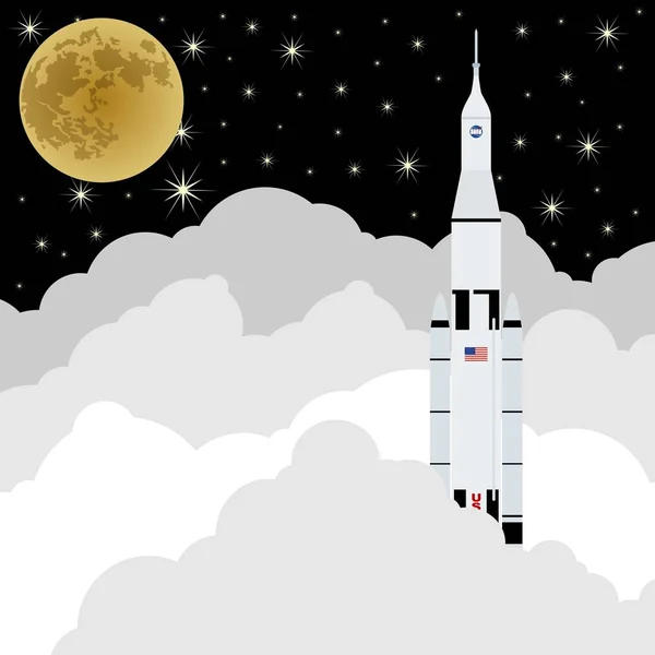 Lancement de fusée dans l'espace — Image vectorielle