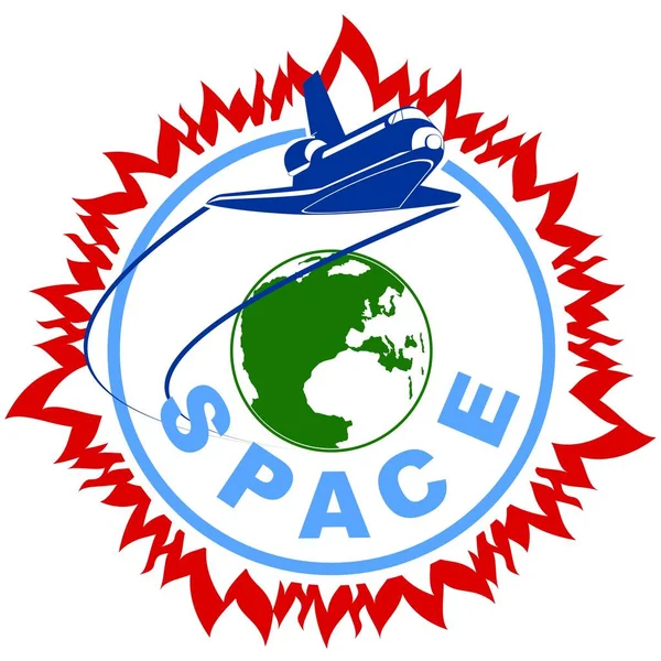 Space shuttle w przestrzeni kosmicznej — Wektor stockowy