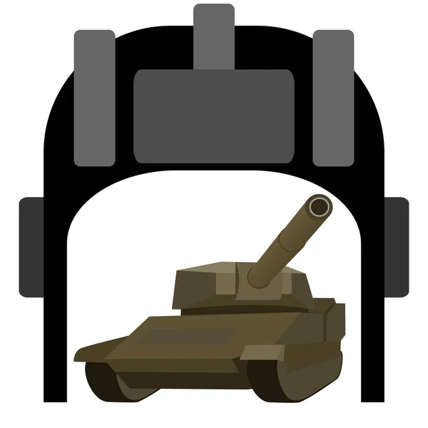 Tanque de capacete e tanque — Vetor de Stock