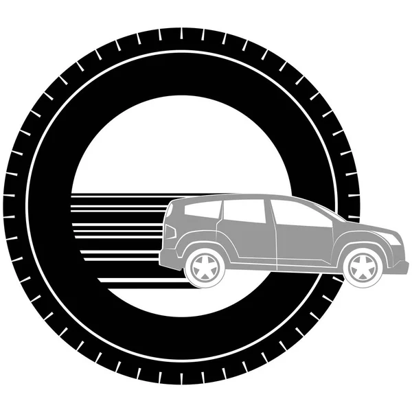 Symbol mit einem Auto — Stockvektor