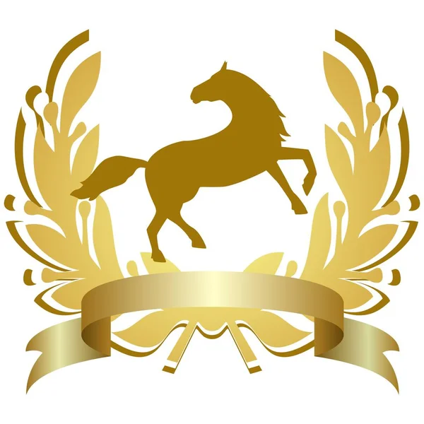 Icona con un cavallo — Vettoriale Stock