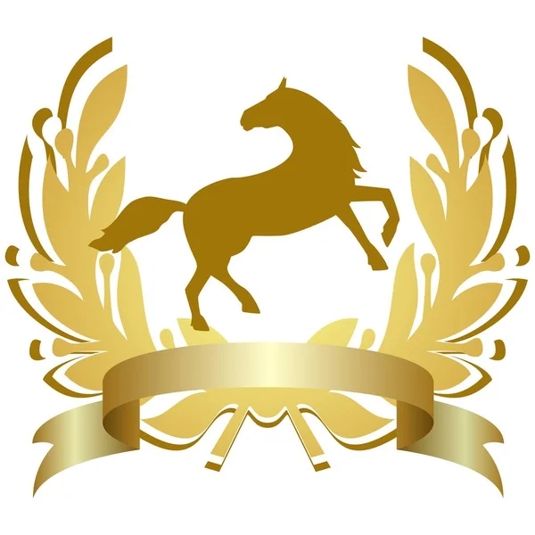 Icono con un caballo — Vector de stock