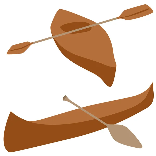 Caiaque e canoa — Vetor de Stock