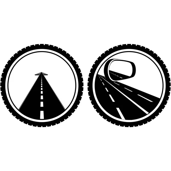 Snelweg. Pictogram op de weg — Stockvector