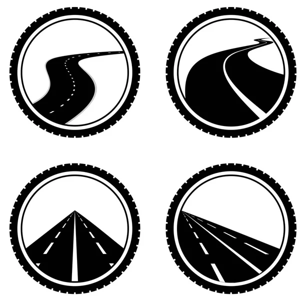 Snelweg. Pictogram op de weg — Stockvector