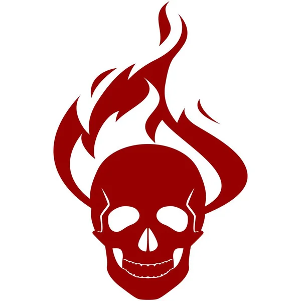 Skull and fire — Stock Vector